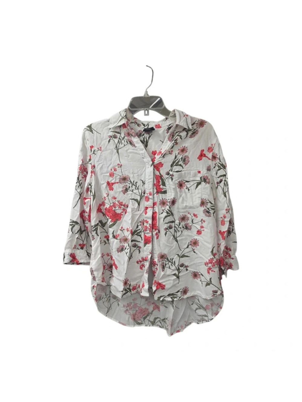 George white red and green button-up blouse